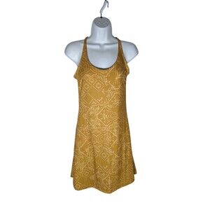 prAna Opal Dress Women's XS Toffee Tiles Stretch Racerback Tank Bra Athletic